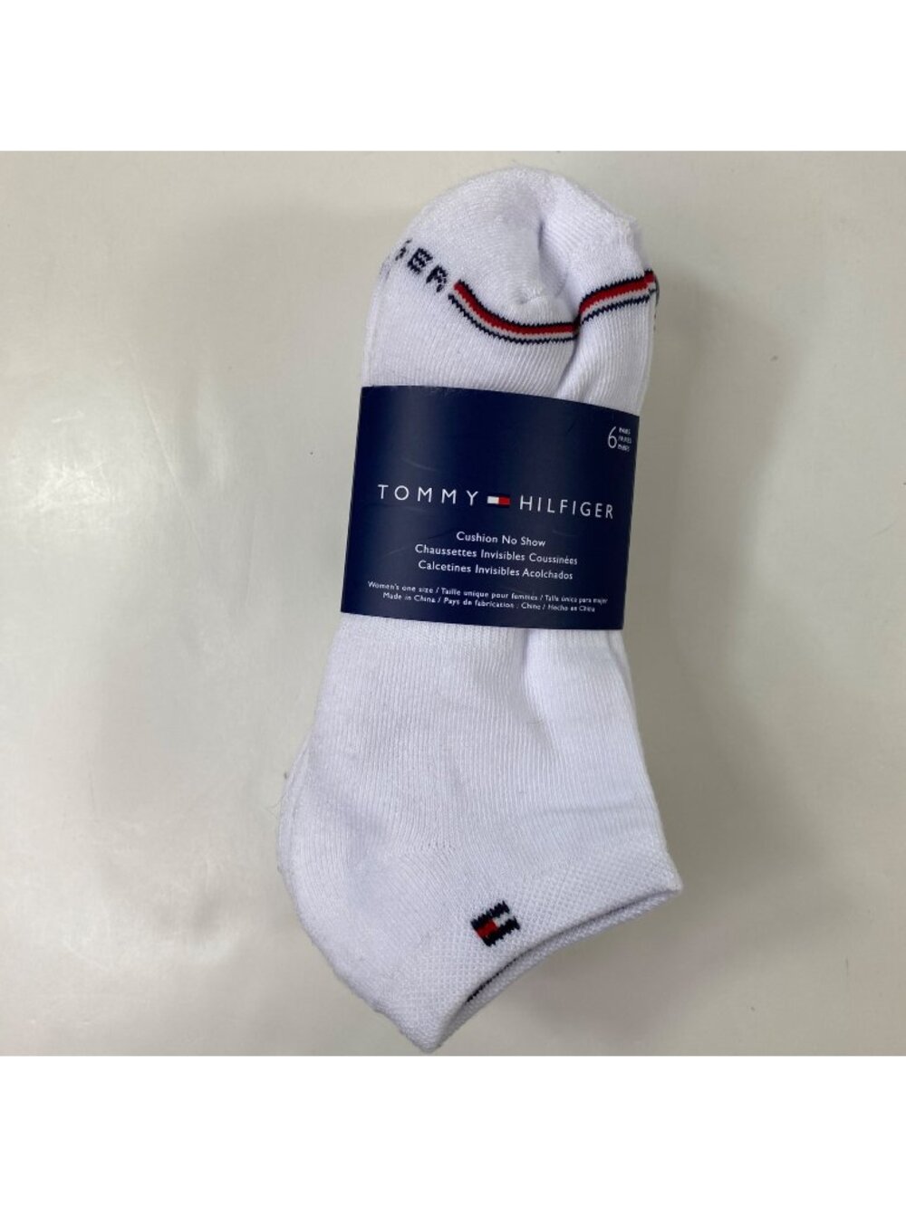 Tommy Hilfiger Womens Cushion No Show Socks 6 Pairs White One Size